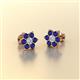 2 - Amora Lab Grown Diamond and Blue Sapphire Flower Earrings 