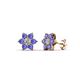 1 - Amora Lab Grown Diamond and Tanzanite Flower Earrings 