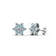 1 - Amora Lab Grown Diamond and Aquamarine Flower Earrings 