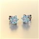 2 - Amora Lab Grown Diamond and Aquamarine Flower Earrings 