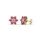 1 - Amora Lab Grown Diamond and Pink Tourmaline Flower Earrings 