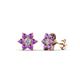 1 - Amora Lab Grown Diamond and Amethyst Flower Earrings 