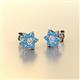 2 - Amora Lab Grown Diamond and Blue Topaz Flower Earrings 