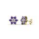 1 - Amora Lab Grown Diamond and Iolite Flower Earrings 