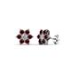 1 - Amora Lab Grown Diamond and Red Garnet Flower Earrings 