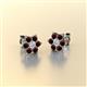 2 - Amora Lab Grown Diamond and Red Garnet Flower Earrings 