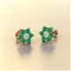 2 - Amora Lab Grown Diamond and Emerald Flower Earrings 