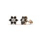 1 - Amora Black and White Black Diamond Flower Earrings 