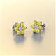 2 - Amora Lab Grown Diamond and Yellow Sapphire Flower Earrings 