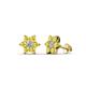 1 - Amora Lab Grown Diamond and Yellow Sapphire Flower Earrings 