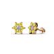 1 - Amora Lab Grown Diamond and Yellow Sapphire Flower Earrings 