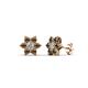 1 - Amora Lab Grown Diamond and Smoky Quartz Flower Earrings 