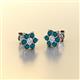 2 - Amora Lab Grown Diamond and London Blue Topaz Flower Earrings 