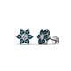 1 - Amora Blue and White Blue Diamond Flower Earrings 