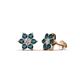 1 - Amora Blue and White Blue Diamond Flower Earrings 