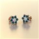 2 - Amora Blue and White Blue Diamond Flower Earrings 