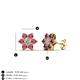 Amora Diamond and Rhodolite Garnet Flower Earrings 