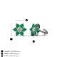 3 - Amora Diamond and Emerald Flower Earrings 