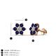 3 - Amora Lab Grown Diamond and Blue Sapphire Flower Earrings 