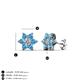 3 - Amora Lab Grown Diamond and Blue Topaz Flower Earrings 