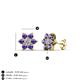 3 - Amora Lab Grown Diamond and Iolite Flower Earrings 