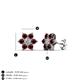 3 - Amora Lab Grown Diamond and Red Garnet Flower Earrings 