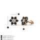 3 - Amora Black and White Black Diamond Flower Earrings 
