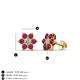 3 - Amora Lab Grown Diamond and Ruby Flower Earrings 