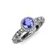 4 - Riona Signature Tanzanite and Diamond Halo Engagement Ring 