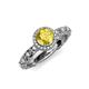 4 - Riona Signature Yellow Sapphire and Diamond Halo Engagement Ring 