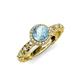 4 - Riona Signature Aquamarine and Diamond Halo Engagement Ring 