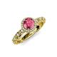 4 - Riona Signature Pink Tourmaline and Diamond Halo Engagement Ring 