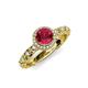 4 - Riona Signature Ruby and Diamond Halo Engagement Ring 