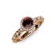 4 - Riona Signature Red Garnet and Diamond Halo Engagement Ring 
