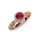 4 - Riona Signature Ruby and Diamond Halo Engagement Ring 