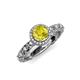 4 - Riona Signature Yellow and White Diamond Halo Engagement Ring 