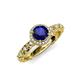 4 - Riona Signature Blue Sapphire and Diamond Halo Engagement Ring 