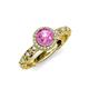 4 - Riona Signature Pink Sapphire and Diamond Halo Engagement Ring 