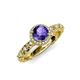 4 - Riona Signature Iolite and Diamond Halo Engagement Ring 