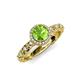 4 - Riona Signature Peridot and Diamond Halo Engagement Ring 