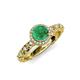4 - Riona Signature Emerald and Diamond Halo Engagement Ring 