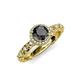 4 - Riona Signature Black and White Diamond Halo Engagement Ring 
