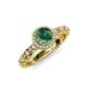 4 - Riona Signature Diamond and Lab Created Alexandrite Halo Engagement Ring 