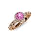 4 - Riona Signature Pink Sapphire and Diamond Halo Engagement Ring 