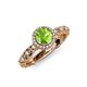 4 - Riona Signature Peridot and Diamond Halo Engagement Ring 