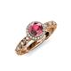 4 - Riona Signature Rhodolite Garnet and Diamond Halo Engagement Ring 