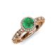 4 - Riona Signature Emerald and Diamond Halo Engagement Ring 