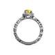 5 - Riona Signature Yellow Sapphire and Diamond Halo Engagement Ring 