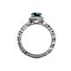 5 - Riona Signature London Blue Topaz and Diamond Halo Engagement Ring 