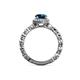 5 - Riona Signature Blue and White Diamond Halo Engagement Ring 